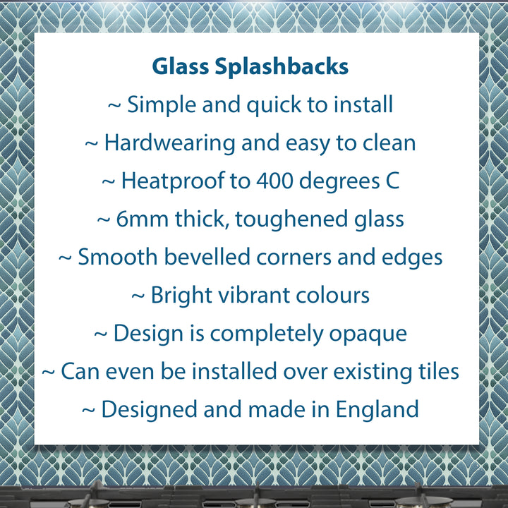 Skulls Splashback - Dark Blue and White