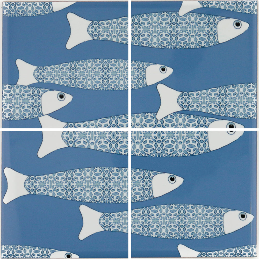 Ocean Shoal tile - Large Scale - Sky Blue