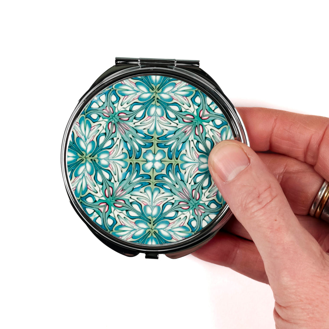 SALE - Flourishing Garden - Circular Compact Folding Mirror