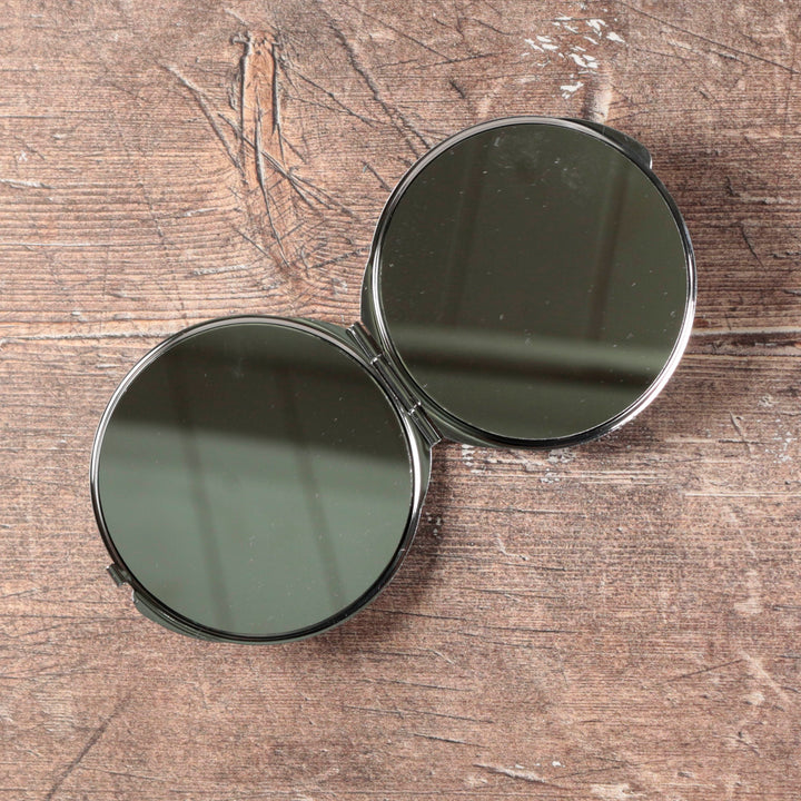 Compact Folding Mirror - Interwoven Trees (blue/green)