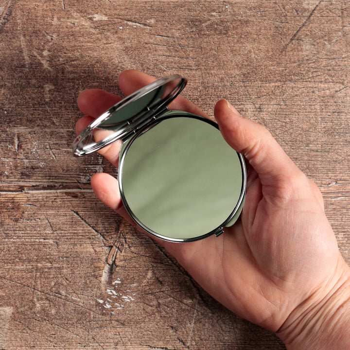 Red Medieval Compact Folding Mirror