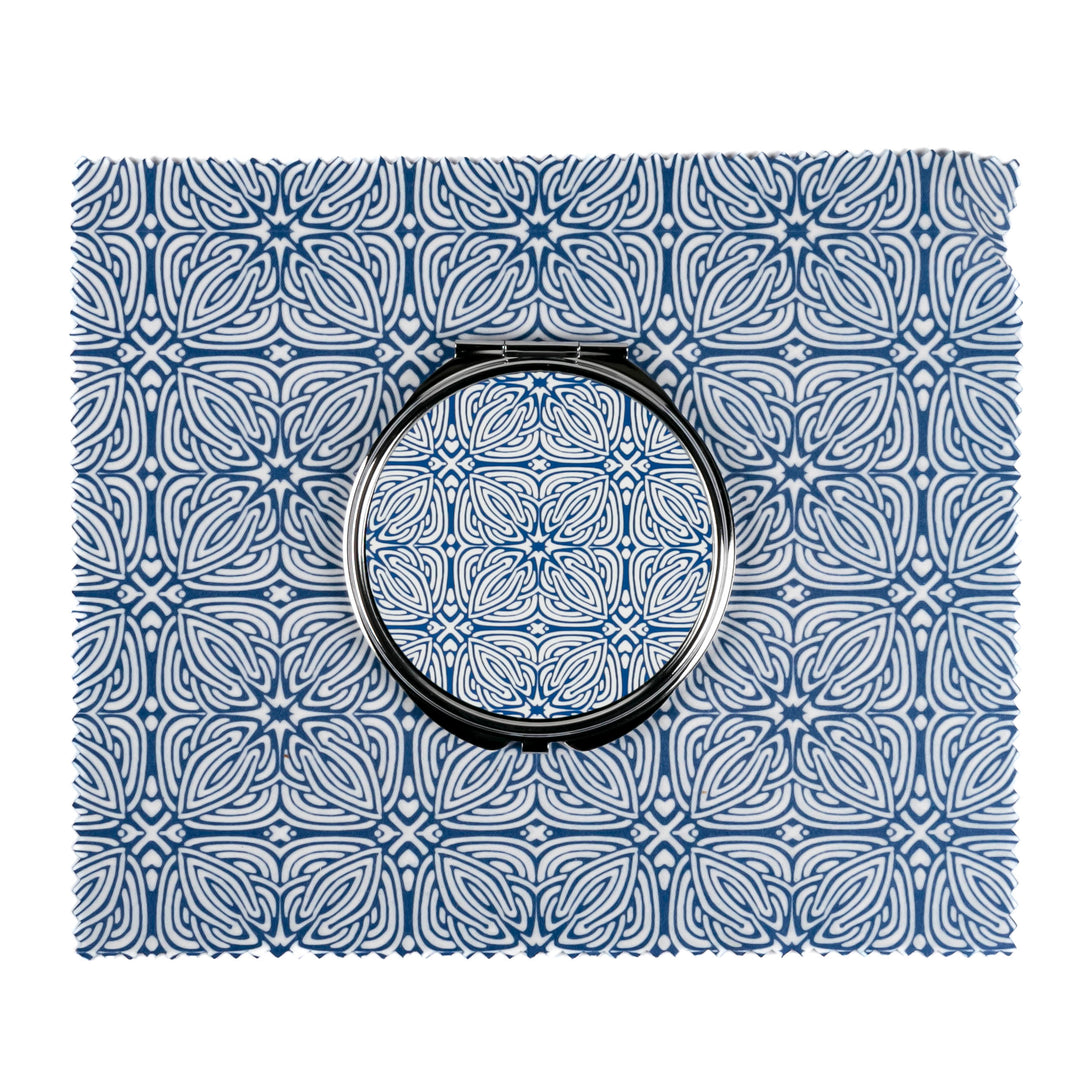 Blue Celtic Knot Compact Folding Mirror