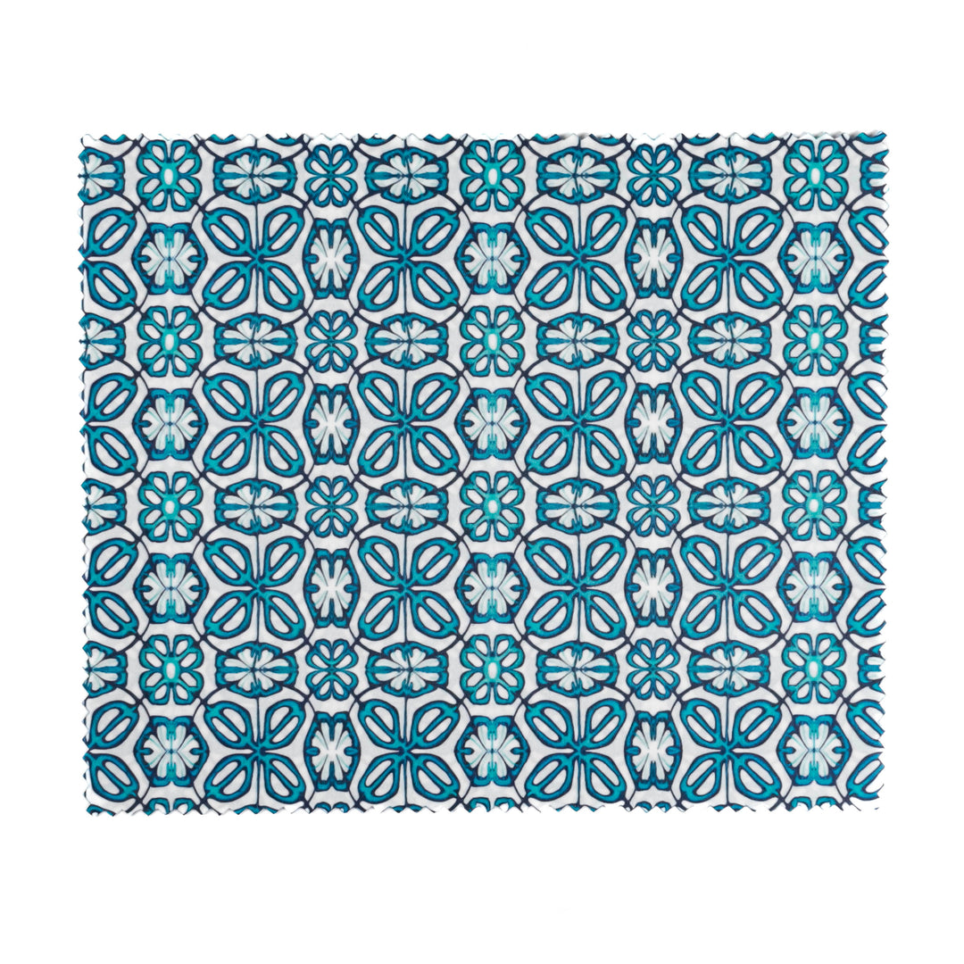 Blue Turkish Flower Compact Folding Mirror