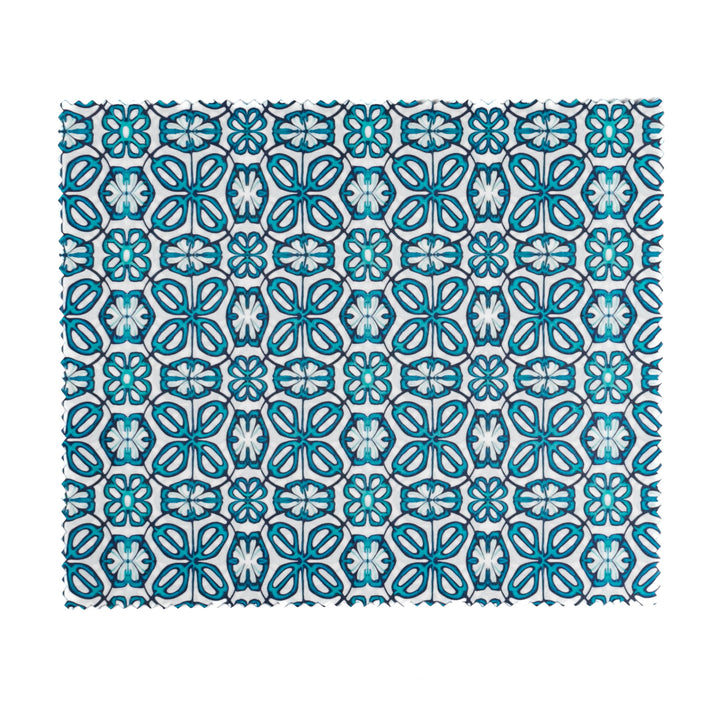Blue Turkish Flower Compact Folding Mirror