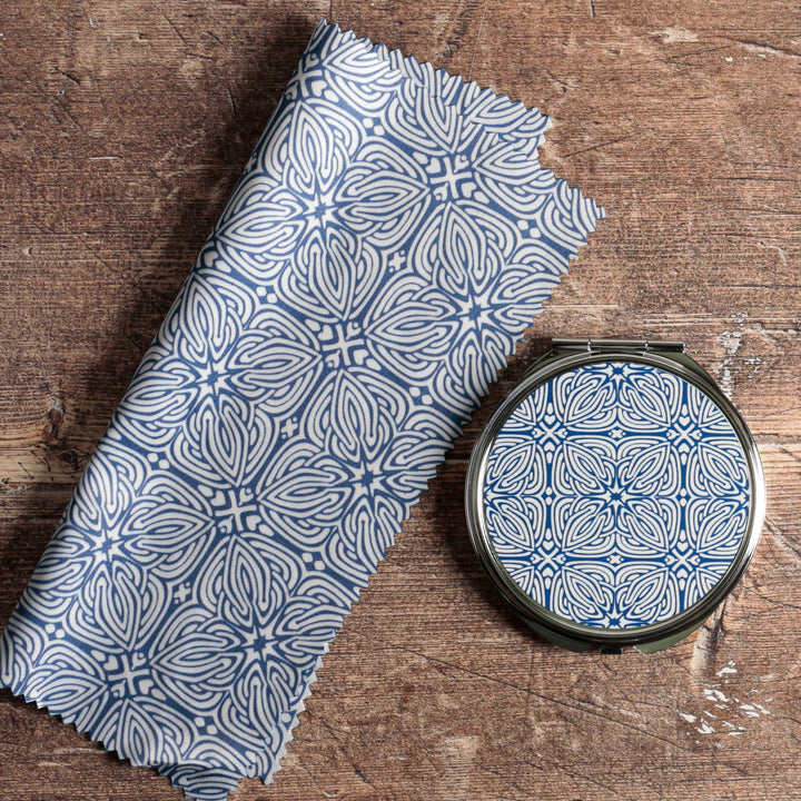 Blue Celtic Knot Compact Folding Mirror
