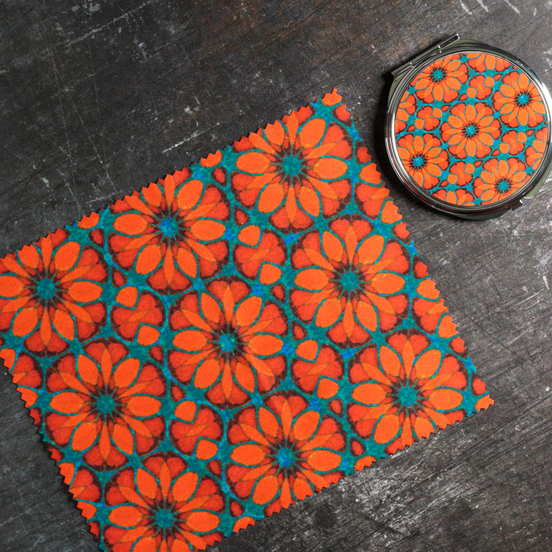 Red Poppies Folding Mirror and Lens Cloth