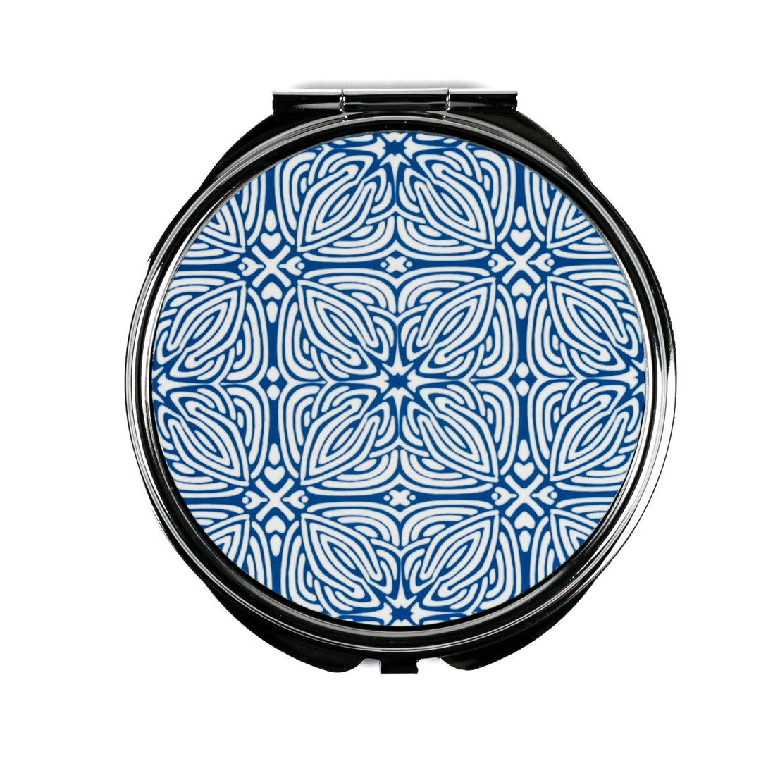 Blue Celtic Knot Compact Folding Mirror