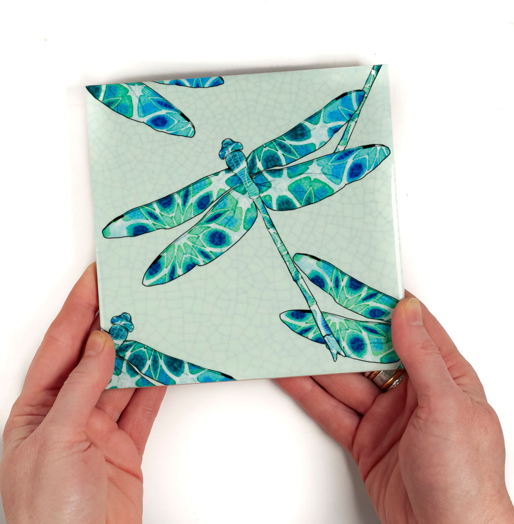 Dragonfly Tile - Aqua