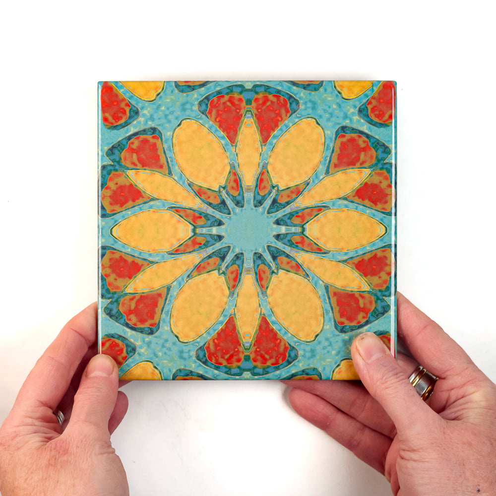 Moroccan Flower tiles - Large Scale - FIRED INK Version