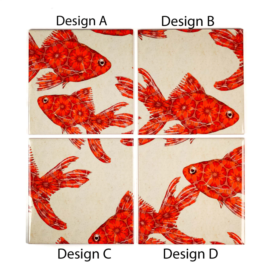 Goldfish Tile - stone - large scale version
