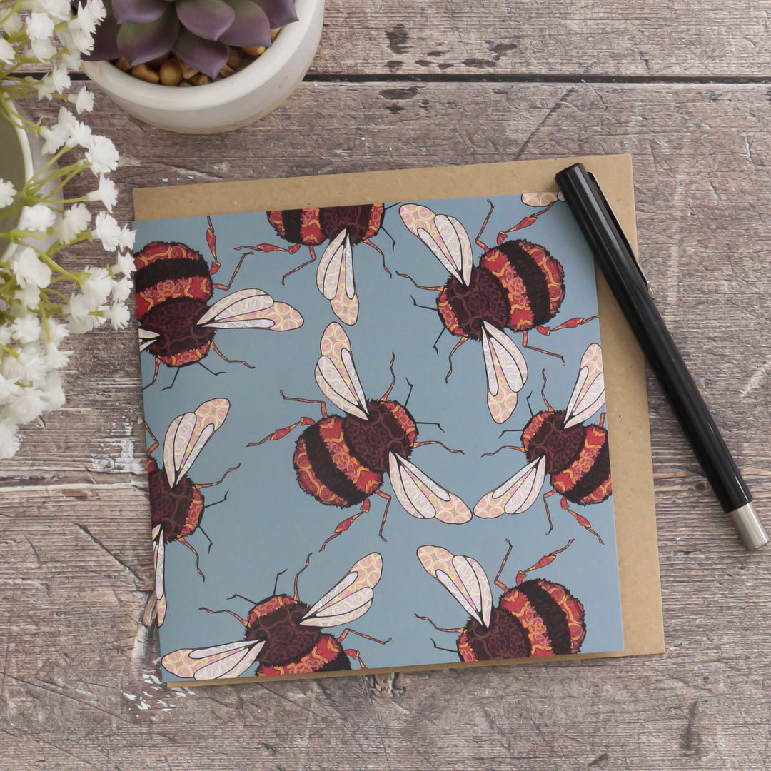 Wandering Bumblebee Card - Blue