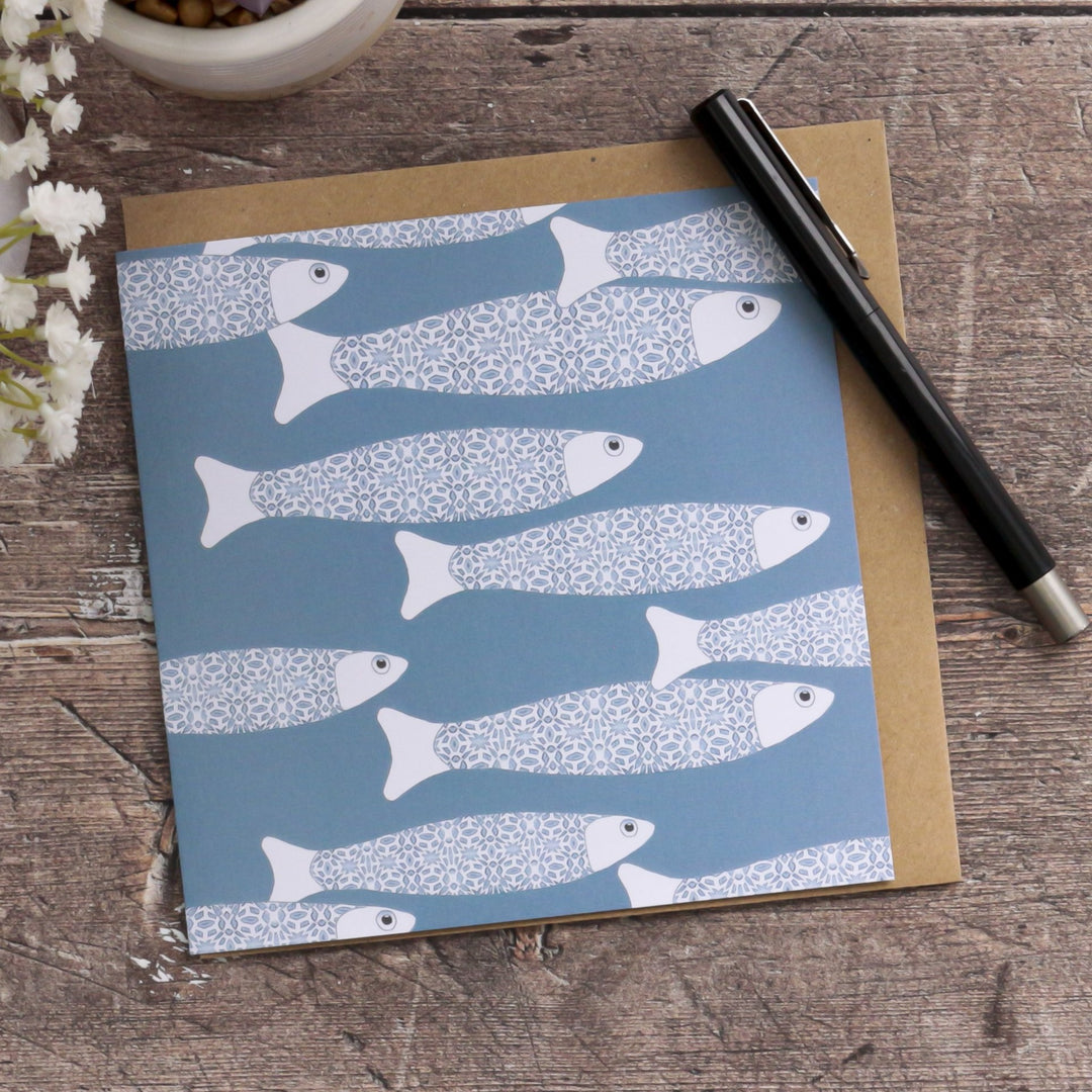 Grey-Blue Ocean Shoal Card