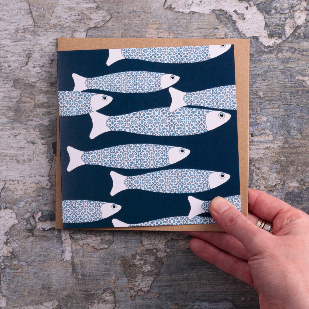 Navy Blue Ocean Shoal Card