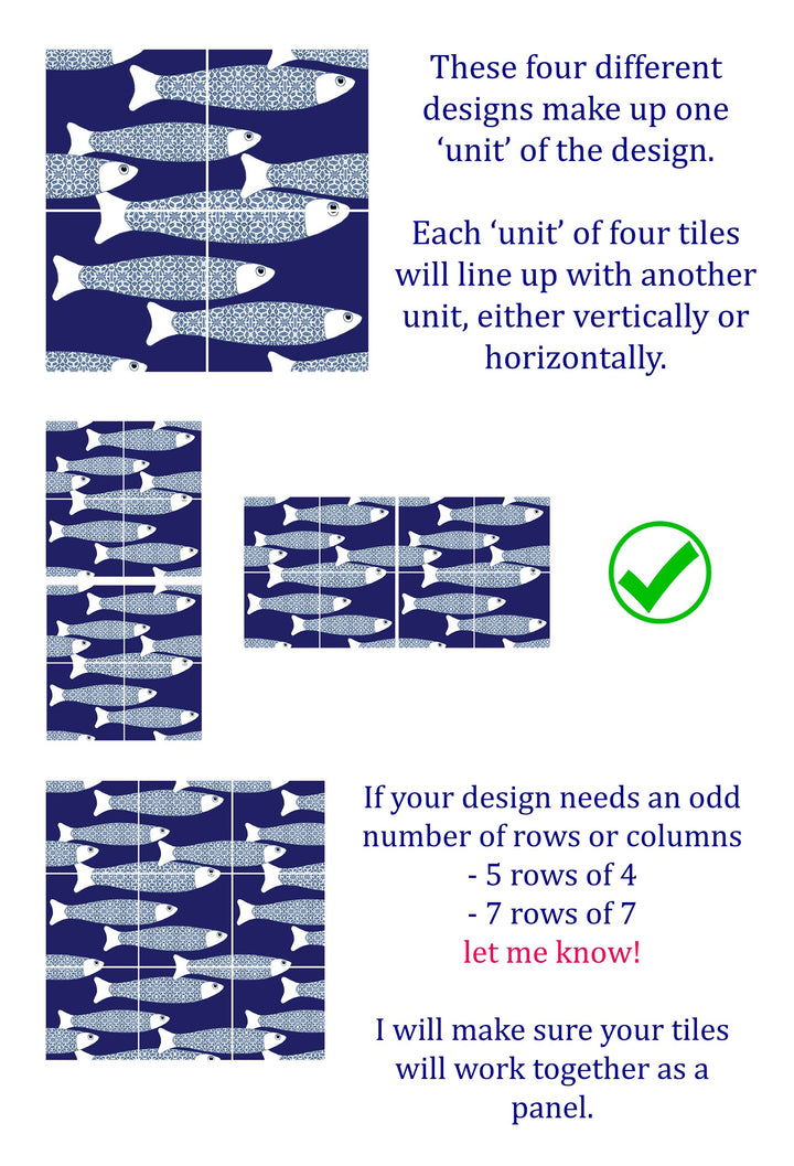 Ocean Shoal tile - Large Scale - Navy