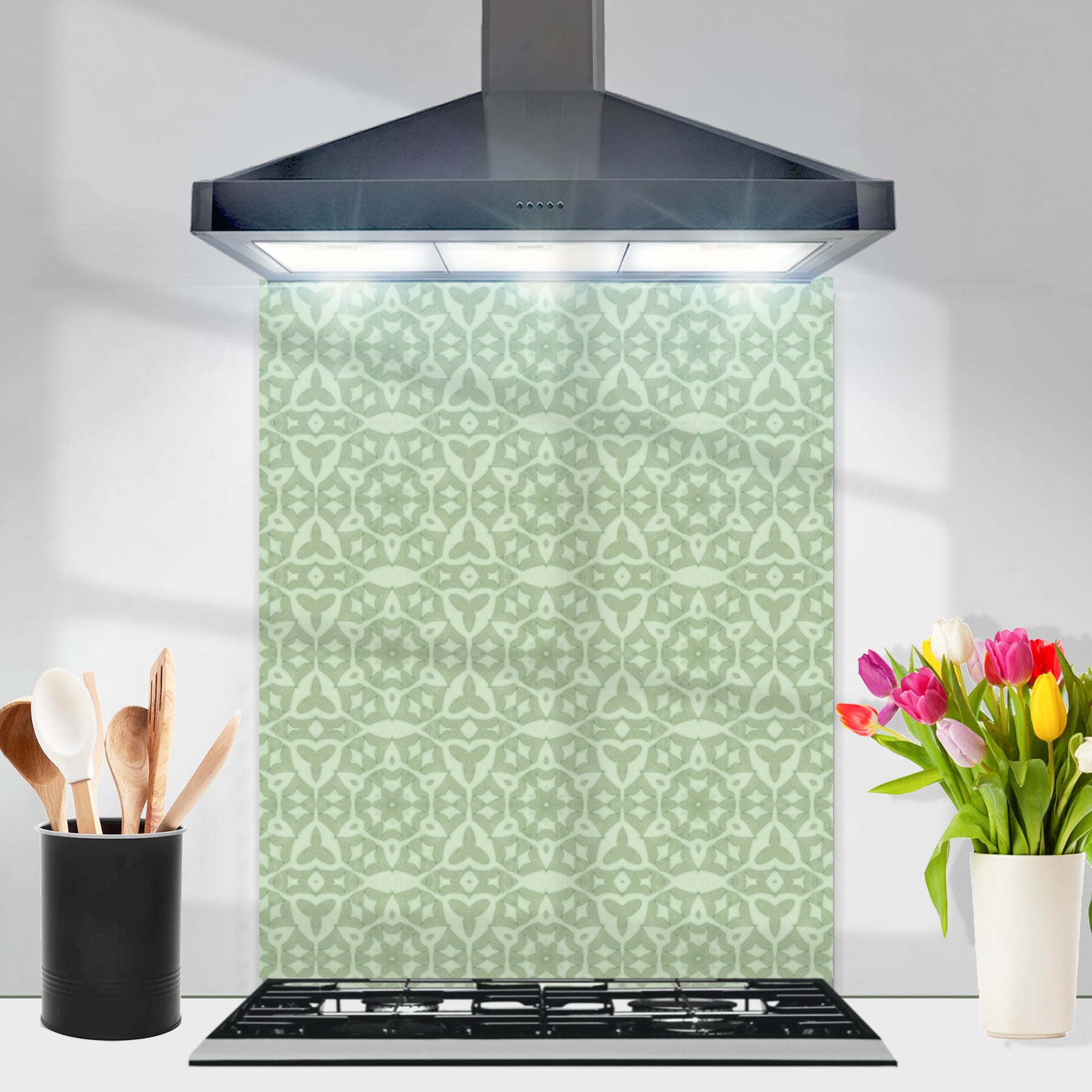 Sticky Splashback 'Stonework' Kitchen Splashback - Sage Green – DoodlePippin
