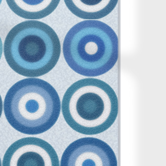 Blue Grey Turquoise Circles Kitchen Splashback