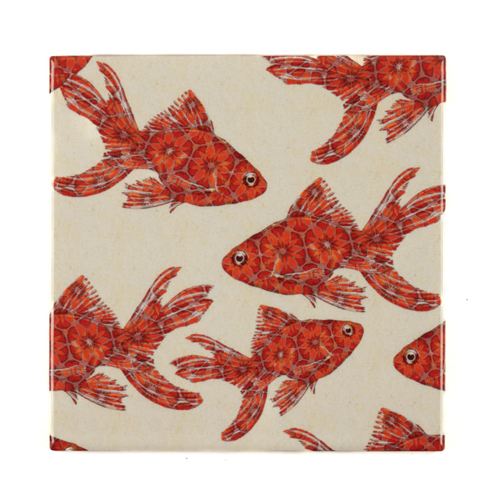 Goldfish tile - Standard Scale - FIRED INK Version