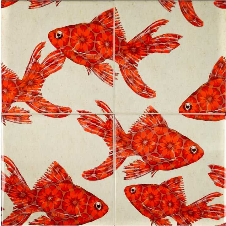 Goldfish Tile - stone - large scale version