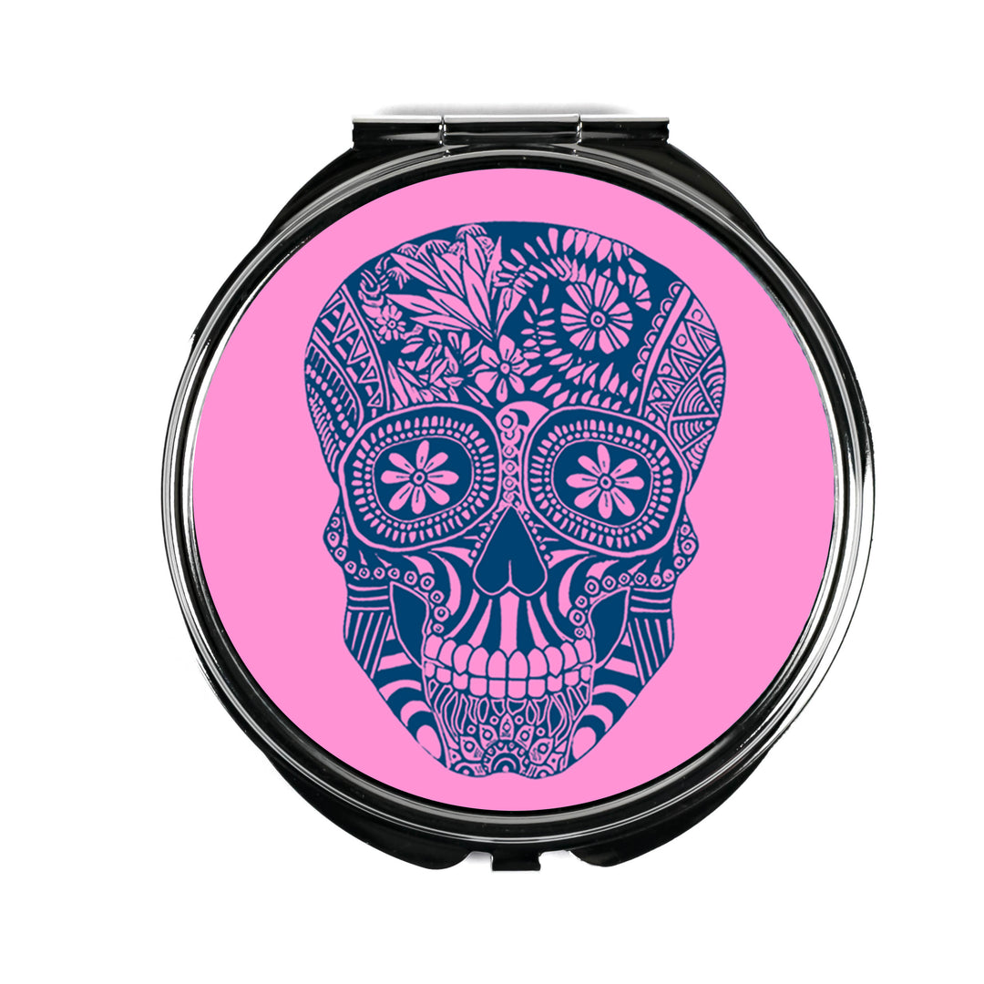 Day of the Dead Skull Folding Mirror and Lens Cloth
