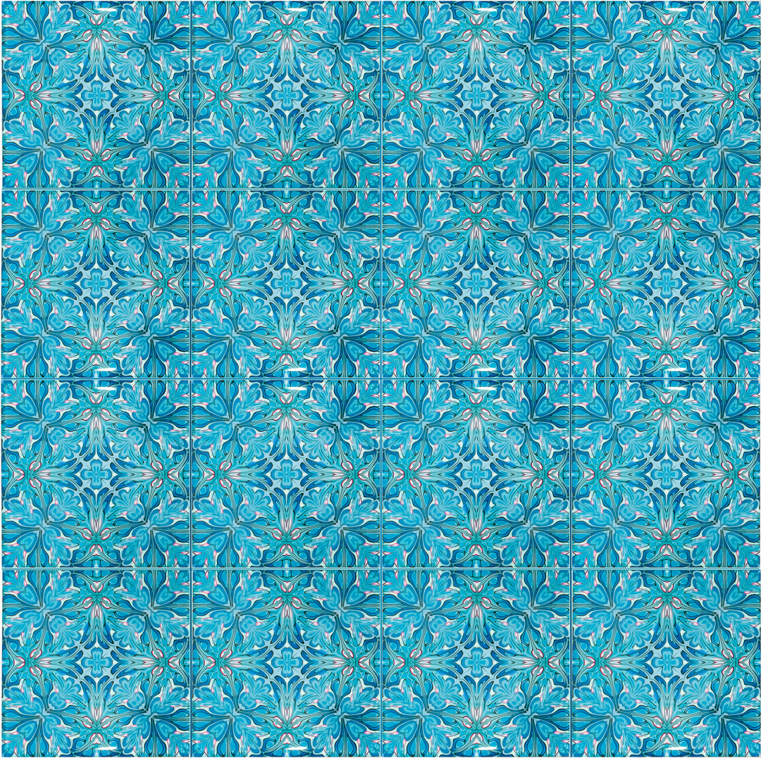 Flourishing Garden tiles - blue version