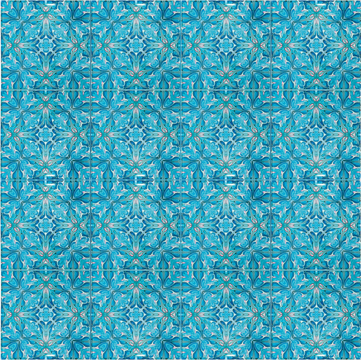 Flourishing Garden tiles - blue version