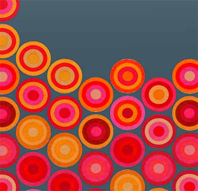 Volcanic Circles Kitchen Splashback - Red Orange Grey