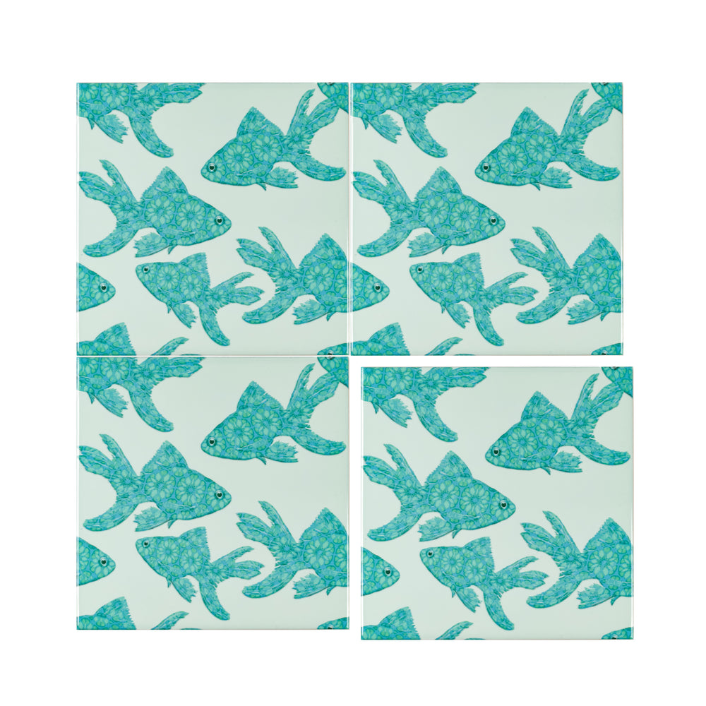 Turquoise Blue Fish tile