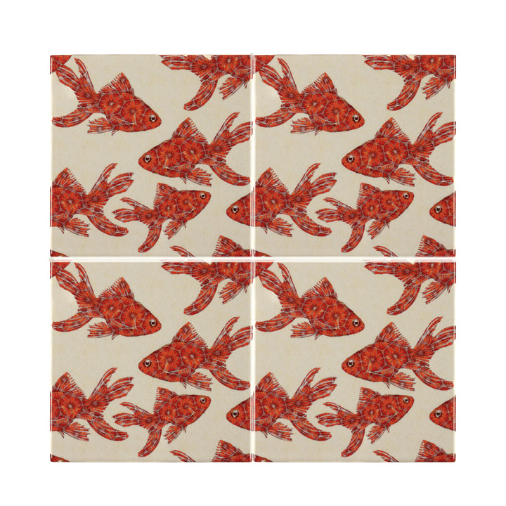 Goldfish tile - Standard Scale - FIRED INK Version