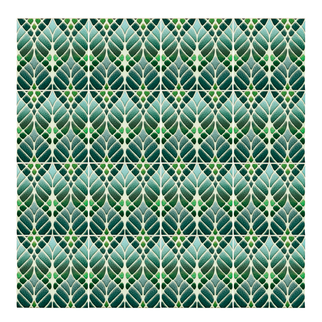 "Malachite Twining" Green blue kitchen tiles
