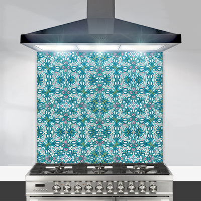 Flourishing Garden Kitchen Splashback - Green / Blue