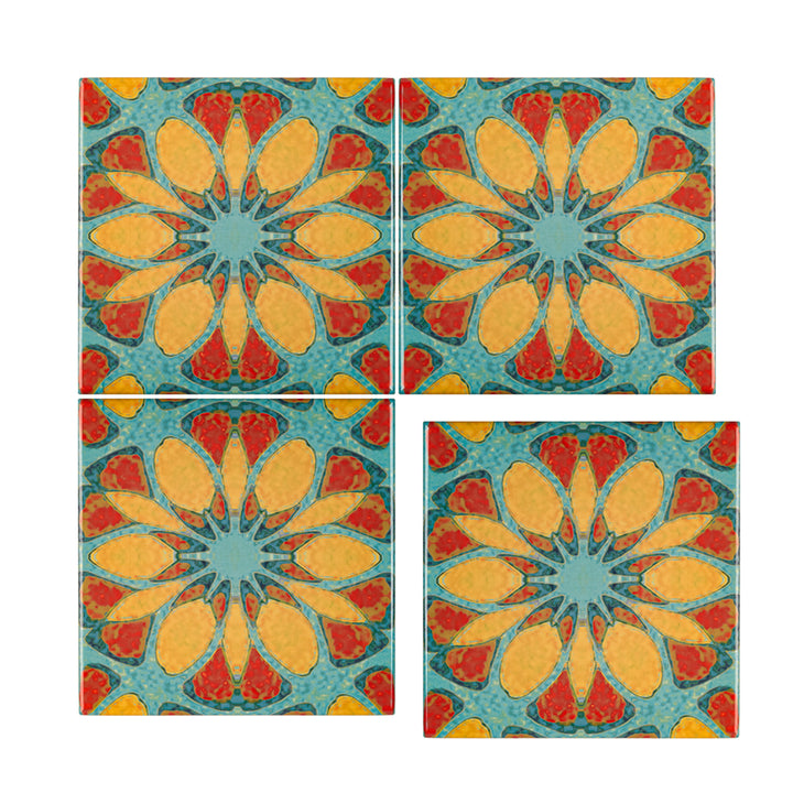 Moroccan Flower tiles - Large Scale - FIRED INK Version