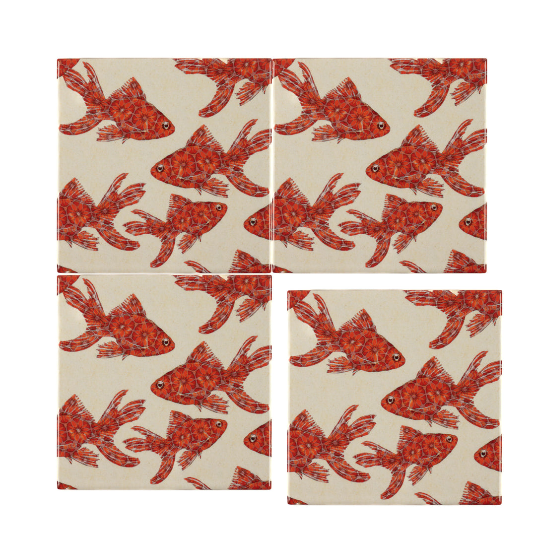 Goldfish tile - Standard Scale - FIRED INK Version