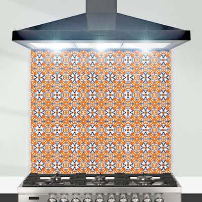 Orange Fox Flower Kitchen Splashback