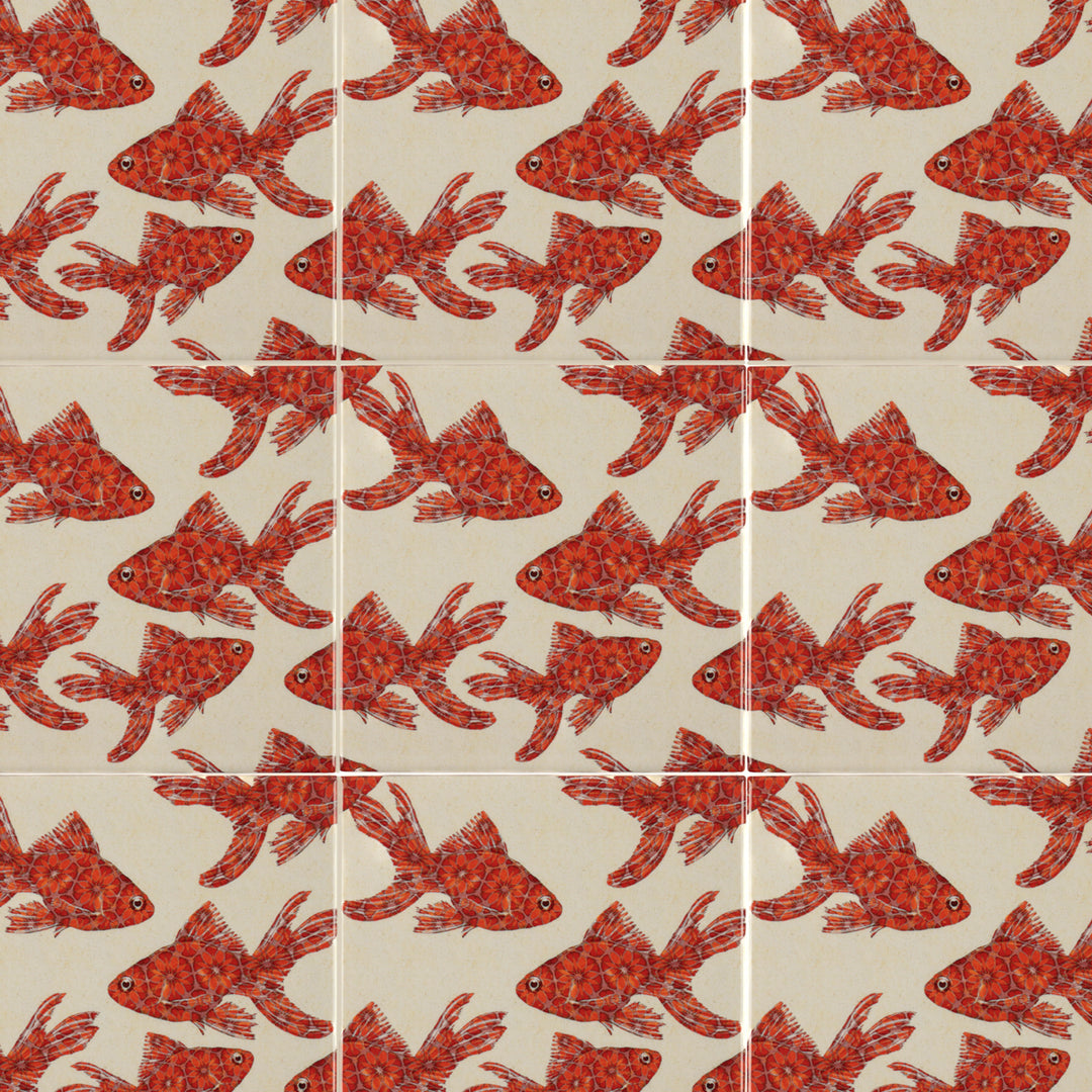 Goldfish tile - Standard Scale - FIRED INK Version