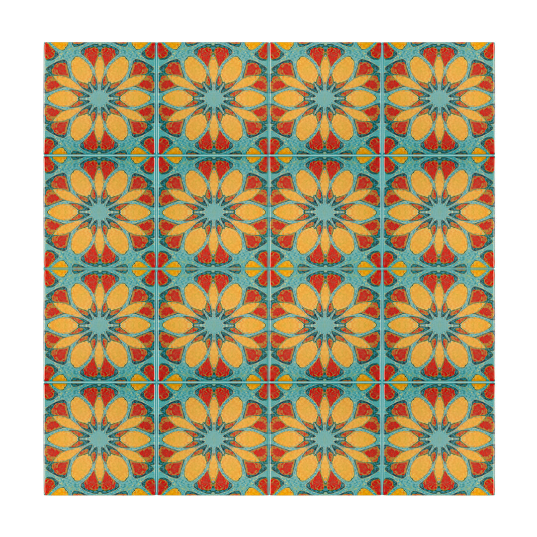 Moroccan Flower tiles - Large Scale - FIRED INK Version
