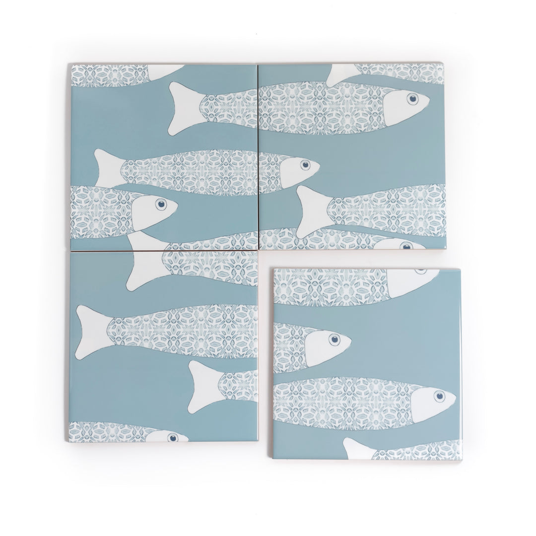 Ocean Shoal tile - Grey Blue - Large Scale