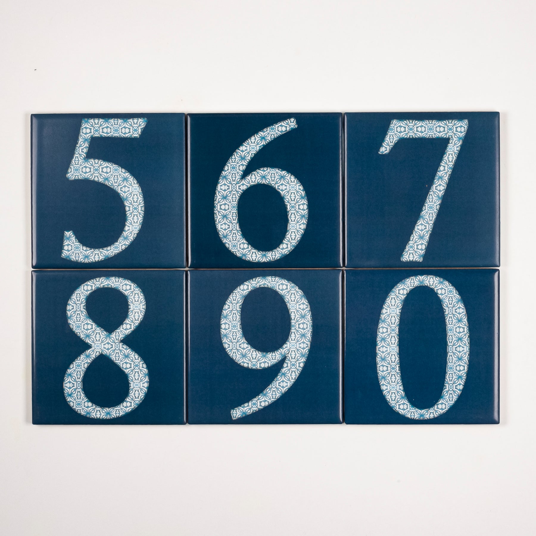 Small Tile Numbers Ceramic Numerals - Decorative Tile Numbers - FIRED INK Version ...
