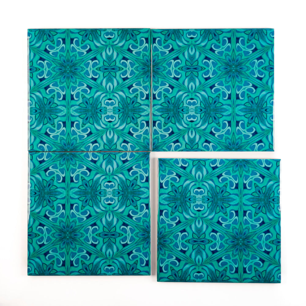 Agapanthus Tiles - offset version