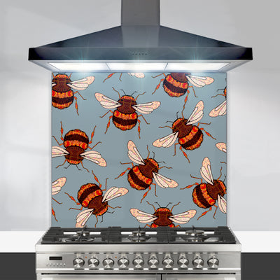 Wandering Bumble Bee Kitchen Splashback