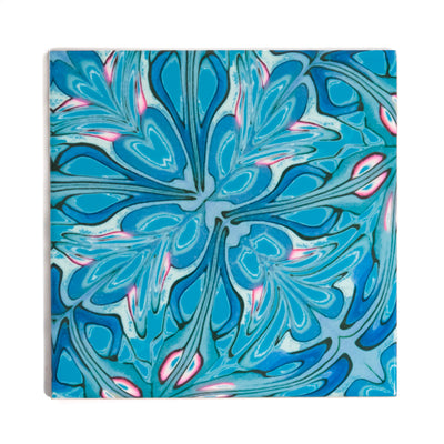 Flourishing Garden tiles - blue version - large scale