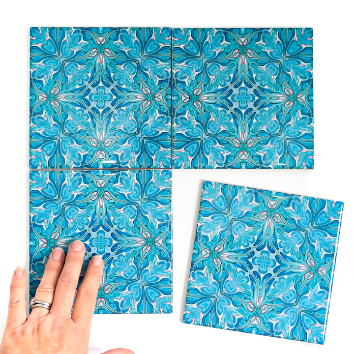 Flourishing Garden tiles - blue version