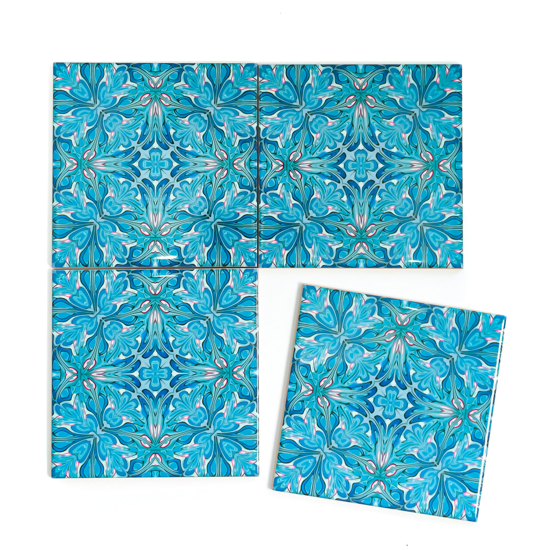 Flourishing Garden tiles - blue version