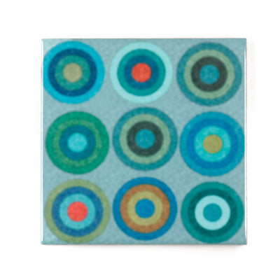 Abstract Circles Green blue tiles