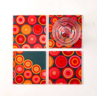 Hot Circles Coaster Set