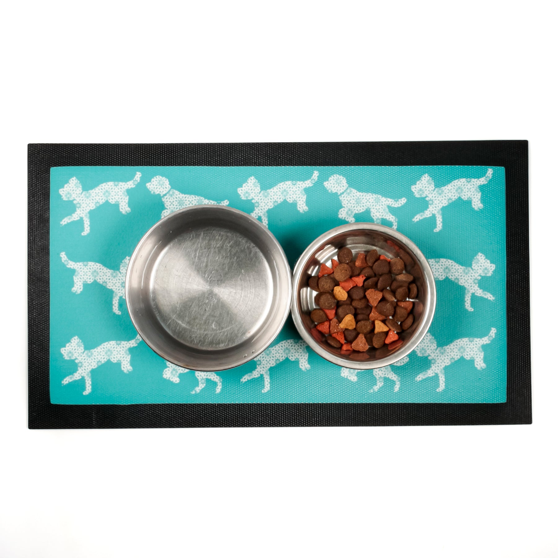 'Bounding Cockapoo' Pet Food Mat - Blue and White – DoodlePippin