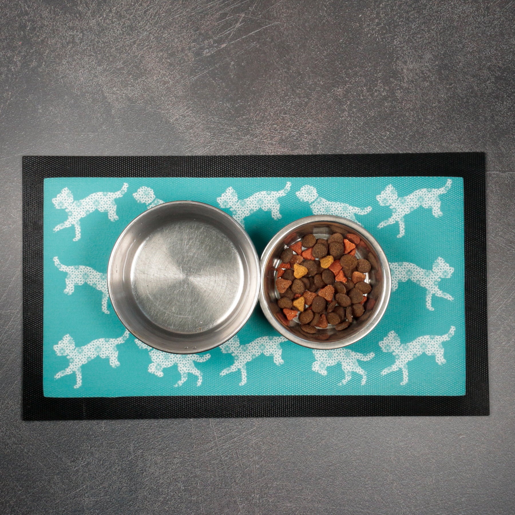 'Bounding Cockapoo' Pet Food Mat - Blue and White – DoodlePippin