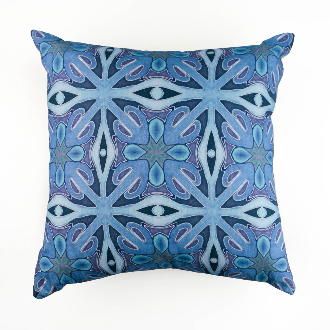 Rich Denim Blue Linen Blend Cushion including pad