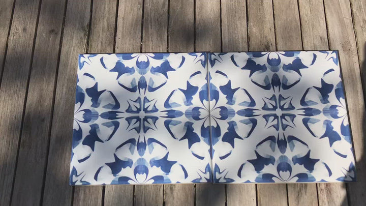Blue White Dutch Delft tile -  FIRED INK Version