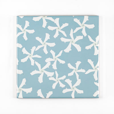 Star Jasmine Flower tiles - aqua