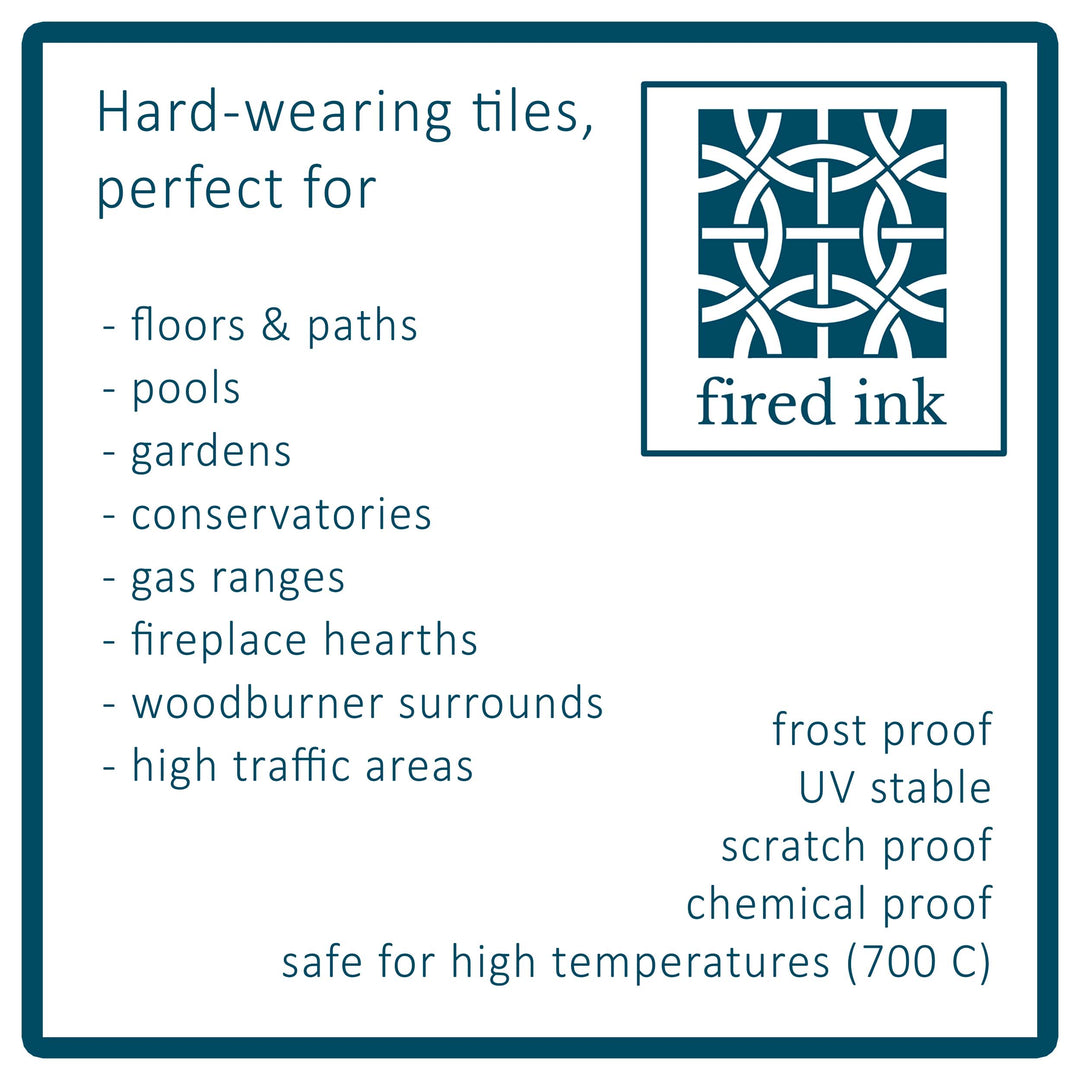 Aqua Star Tile -  FIRED INK Version